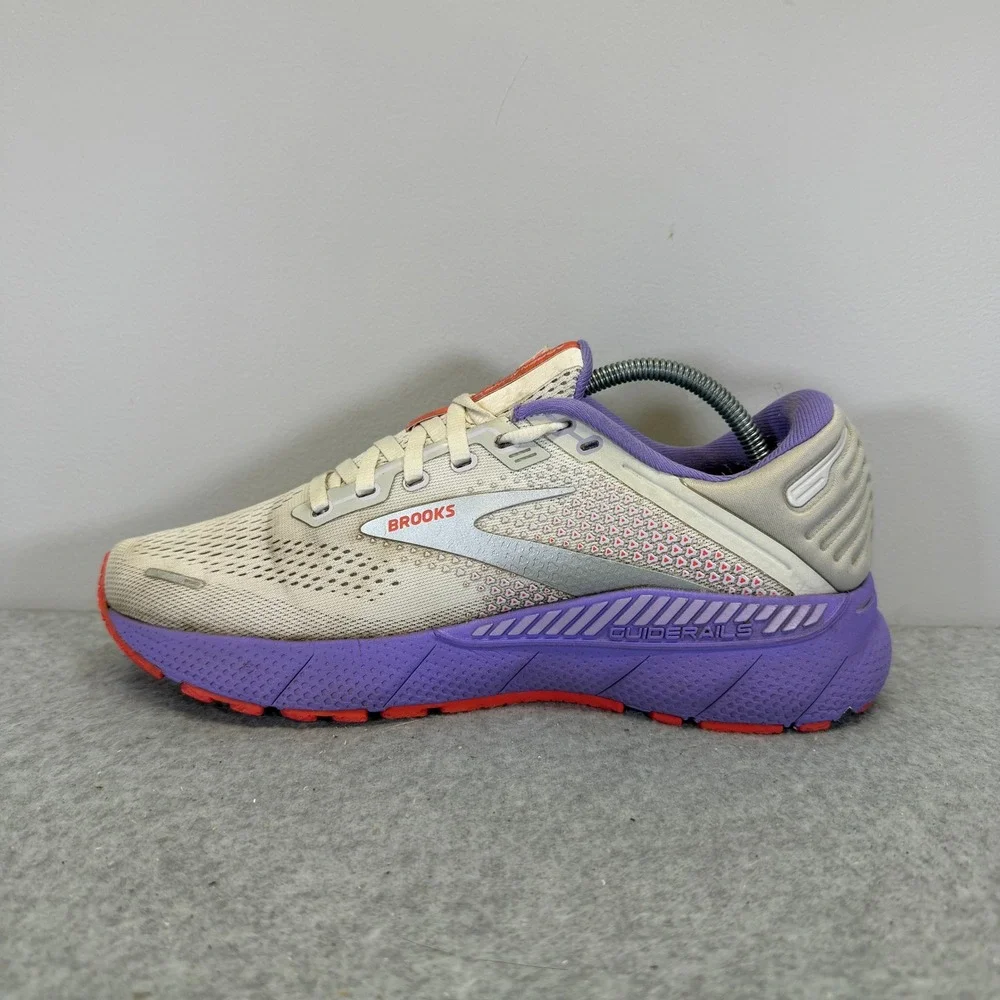 Brooks Adrenaline GTS 22 Womens Shoes Size 8.5 Cream Purple Coral 1203531B105